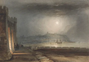 Haven van Scarborough, Yorkshire - Maanlicht