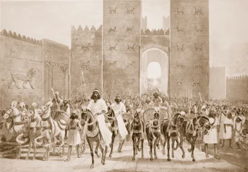Ingang van Cyrus in Babylon, illustratie uit 