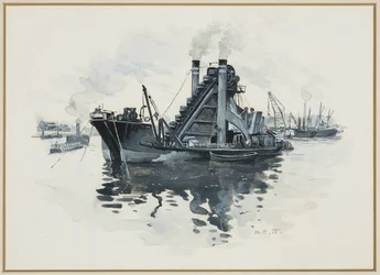 Een Baggeraar in Salford Docks