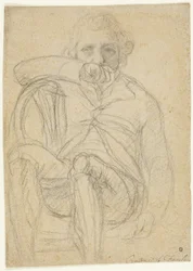 Portret van Fuseli (recto); Schets van een hand (verso)