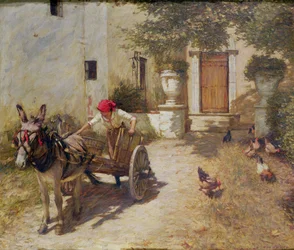 Boerenerf tafereel, 1905