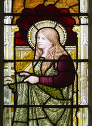 Cambridge, Trinity College, Heaton Butler & Bayne, Henry Holiday, Phoebe, 1870, Phoebe Cookson, aangepast van Carl Almquist