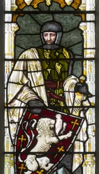 Cambridge, Trinity College, Heaton Butler & Bayne, Henry Holiday, Simon de Montfort, 1870, aangepast van Carl Almquist