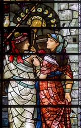 Durham Kathedraal, Holday Workshop, Henry Holiday, Mozes Verlaat Het Hof Van Farao (detail), 1895