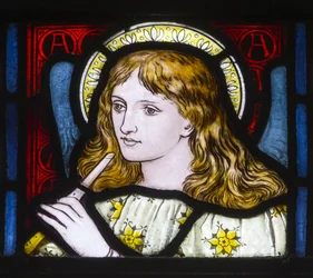 Kirkstall, St Stephen, Heaton Butler & Bayne, Henry Holiday, Hoofd van een meisje, c.1870