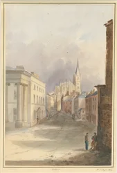 Walsall Stad en Kerk, 1844