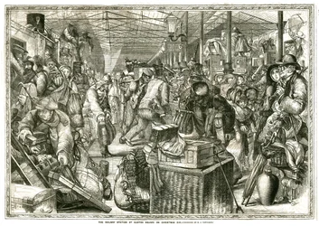 Het treinstation op Euston Square, Londen, op Kerstavond