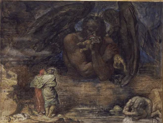 Dante en Vergilius Ontmoeten Lucifer in de Hel