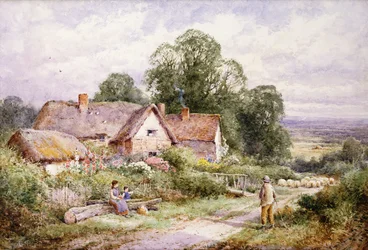 Een schapenpad bij Woburn, Bedfordshire
