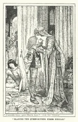 "Blanche de Koningin-Moeder kust Herman" (litho)