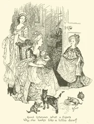 Goede genade, wat een figuur, ze lijkt wel een kleine dwerg