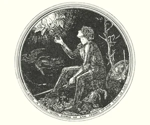 Illustratie voor De Pelgrimstocht door John Bunyan (litho)