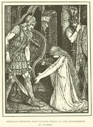 Menelaus Weigert Helena te Doden op Interventie van Ulysses