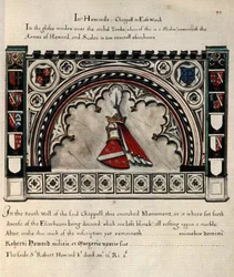 Gebogen monument in de kerk van East Winch, Norfolk