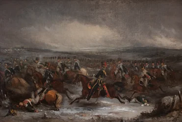 Aanvallende Franse cavalerie bij Waterloo