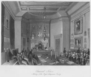 Somerset House. Vergadering van de Koninklijke Antiquarische Vereniging, ca. 1841