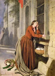 Moeder plaatst haar kind in het vondelingenhuis in Parijs, ca. 1855-60
