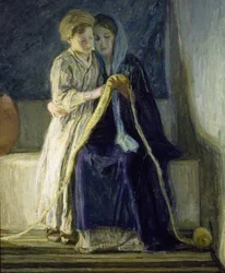 Christus en Zijn Moeder Studeren de Schrift, c.1909
