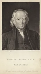 William Allen - Eerste voorzitter van de Pharmaceutical Society of Great Britain (1770-1843) (gravure)
