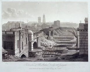 Oude London Bridge, Londen, 1832