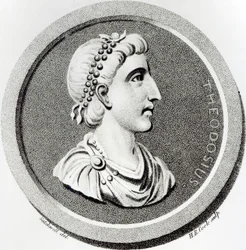 Portret van Theodosius, uit 