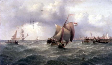 Een Nederlandse Pink bij een Steiger