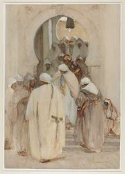 Een cafégang in Bistera, ca. 1896-1908 (aquarel)