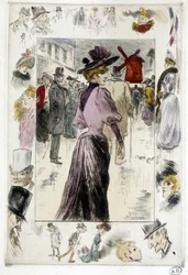 Vrouw voor de Moulin Rouge