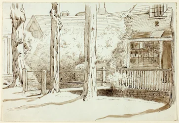 Huis en oude bomen