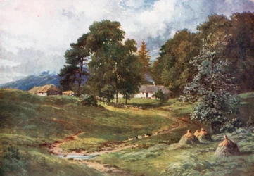 Croft bij Dalmally, Argyllshire (kleurenlitho)