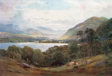 Killin, kop van Loch Tay, Perthshire (kleurenlitho)