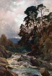 Op de Dochart, Killin, Perthshire (kleurenlitho)