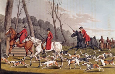 De vossenjacht Engelse lithografie door Henri Alken (1774-1850) 19e eeuw Parijs, B.N.