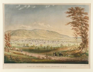Uitzicht op Painted Post, Steuben Co. NY Vanaf de Noordzijde