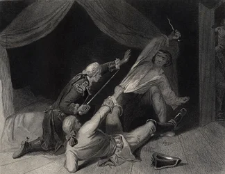 De Gevangenneming van Lord Edward Fitzgerald voor Hoogverraad, gegraveerd door J. Rogers