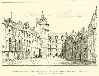 College van Montaigu, Parijs, tijd van St Ignatius, waar de heilige zijn klassieke studies deed