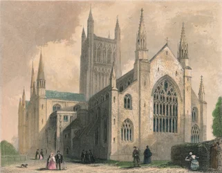 Worcester Kathedraal, Noordwestelijke Aanblik, 1836