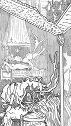Incubi, engelen die door lust zijn gevallen, demonen worden en vrouwen willen genieten wanneer zij dromen of slapen, en succubi, vrouwelijke demonen die tijdens hun slaap van mannen genieten. Tekening van Henry de Malvost uit «Satanisme en magie» van