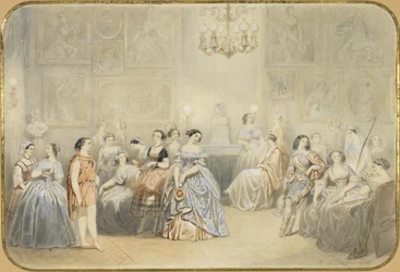 Élisa Rachel in de foyer van de Comédie Française