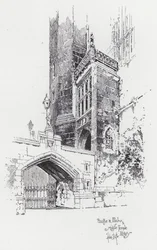 Brug en portiek naar de Middle Temple Library