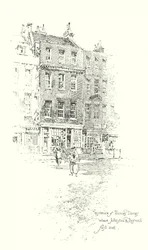 Woonplaats van Thomas Davies, Londen, waar Dr. Johnson en James Boswell elkaar voor het eerst ontmoetten