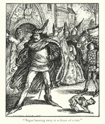 Legenden van Ingoldsby: De waarschuwing van de godslasteraar (litho)