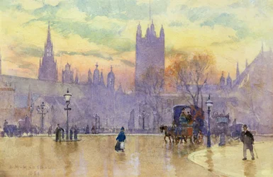 Parliament Square bij schemering, 1889