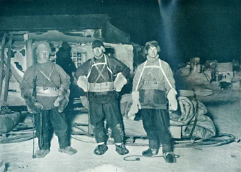 Bowers, Wilson en Cherry-Garrard op het punt om te vertrekken naar Café Crozier, 27 juni 1911, 1913
