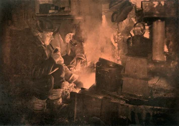 Oates en Meares bij de Blubber-Stove in de Stallen, 1911, 1913