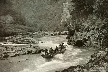 De Stroomversnellingen van de Katsura-Gawa Afvaren