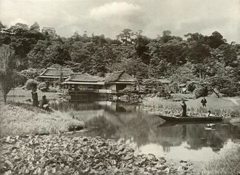 De Ha-Kei-Tei herberg en tuin in Hikone, 1910