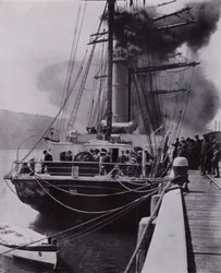 "Het kleine schip verliet Port Chalmers op de laatste etappe van haar reis"