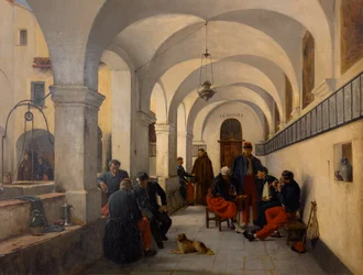 De aankomst van Franse kurassiers in Nice in 1859, Omstreeks 1859 (Olieverf op doek)