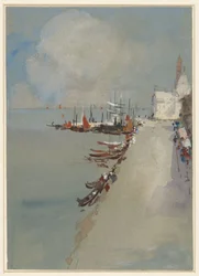 Gezicht op Venetië met het kanaal van Giudecca